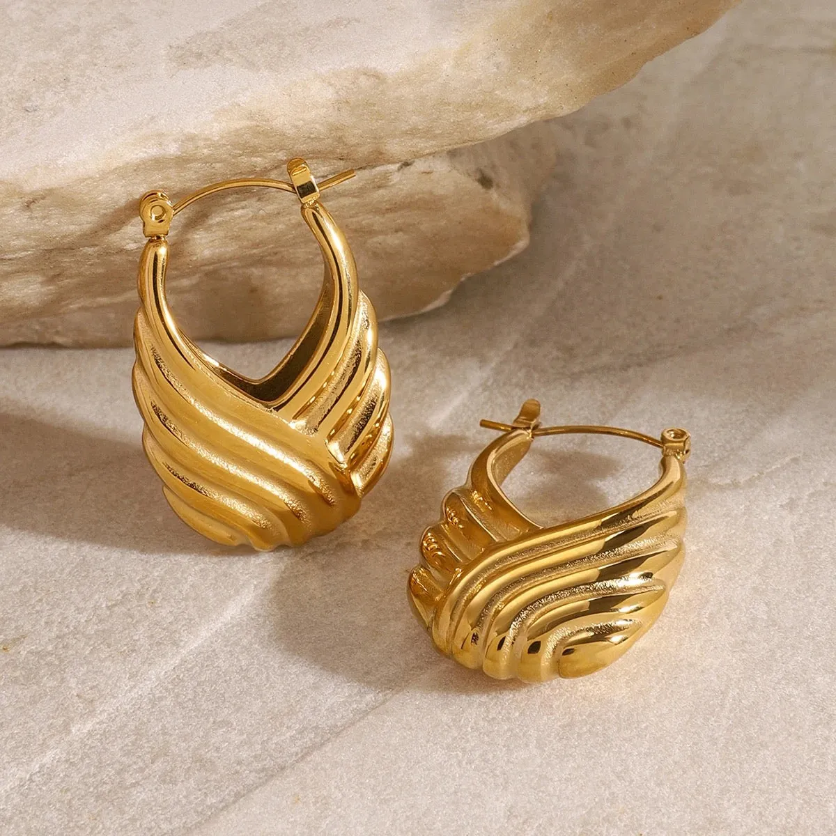 Boho & Mala Stainless Steel Gold Plated Stud Earrings