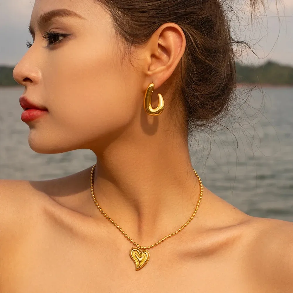 Boho & Mala Stainless Steel Gold Plated Stud Earrings