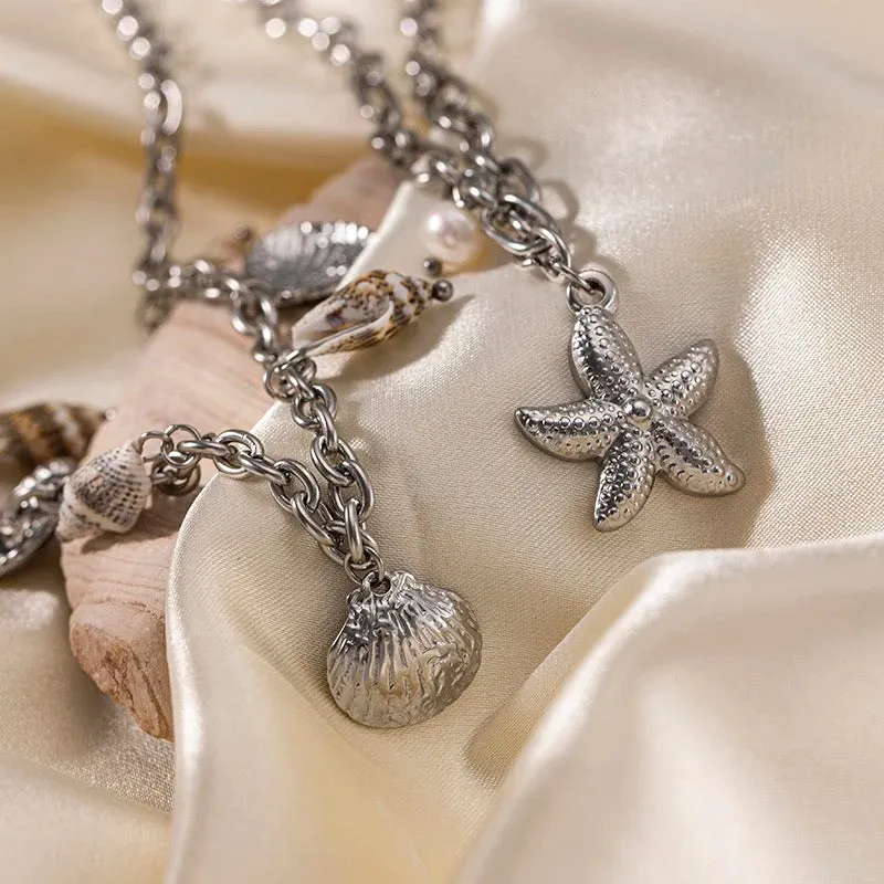 Boho & Mala Stainless Steel Pendant Necklace