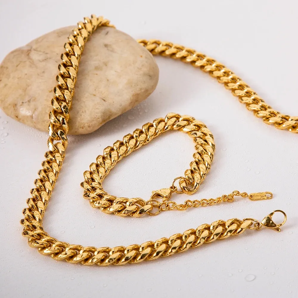 Boho & Mala Stainless Steel/18k Gold Plated Necklace