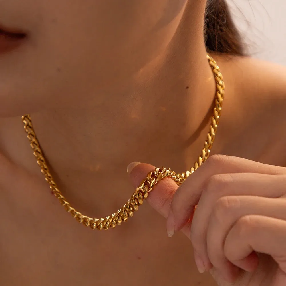 Boho & Mala Stainless Steel/18k Gold Plated Necklace