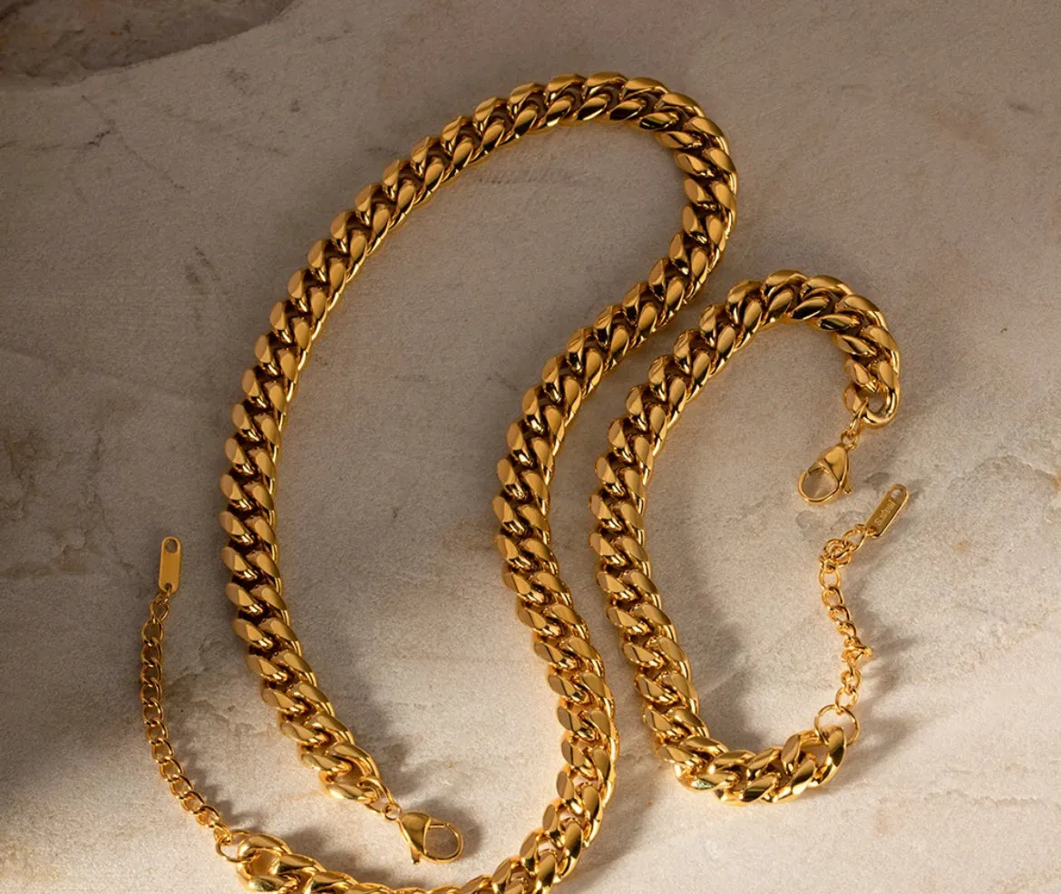 Boho & Mala Stainless Steel/18k Gold Plated Necklace