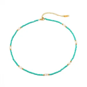 Boho & Mala Stainless Steel/18k Gold Plated Pendant Necklace