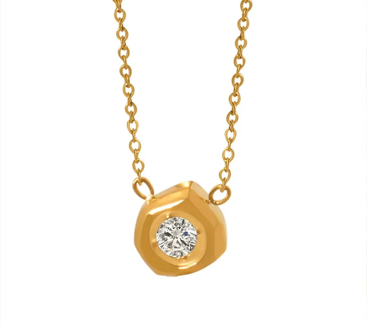 Boho & Mala Stainless Steel/18k Gold Plated Pendant Necklace