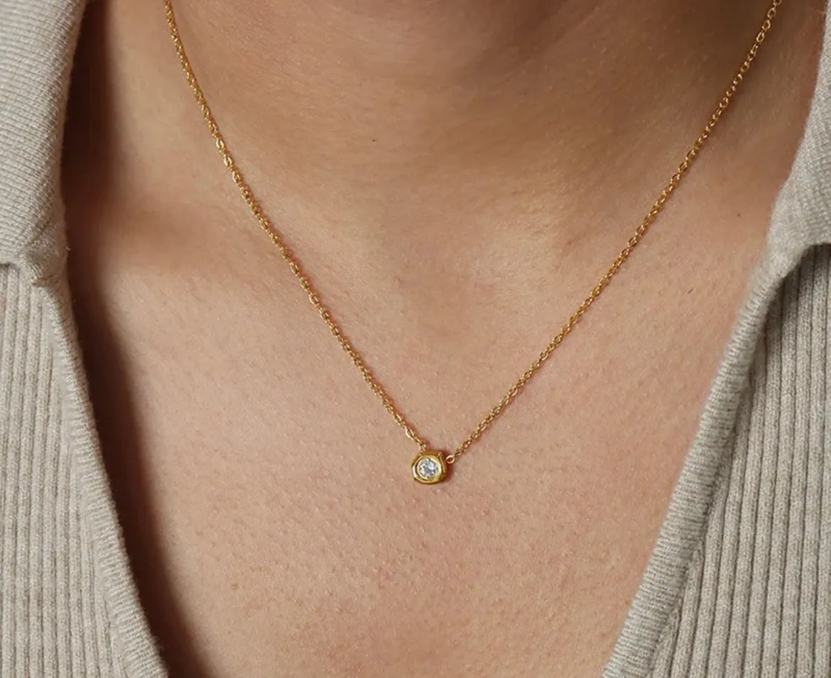 Boho & Mala Stainless Steel/18k Gold Plated Pendant Necklace