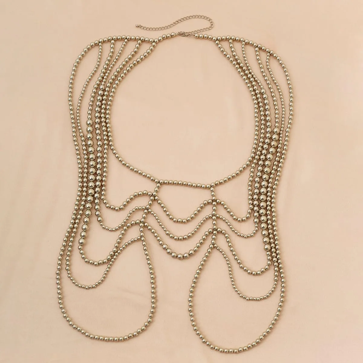 Boho Dainty Layered Gold Silver Tone Pearl Waist Chain Body Chain