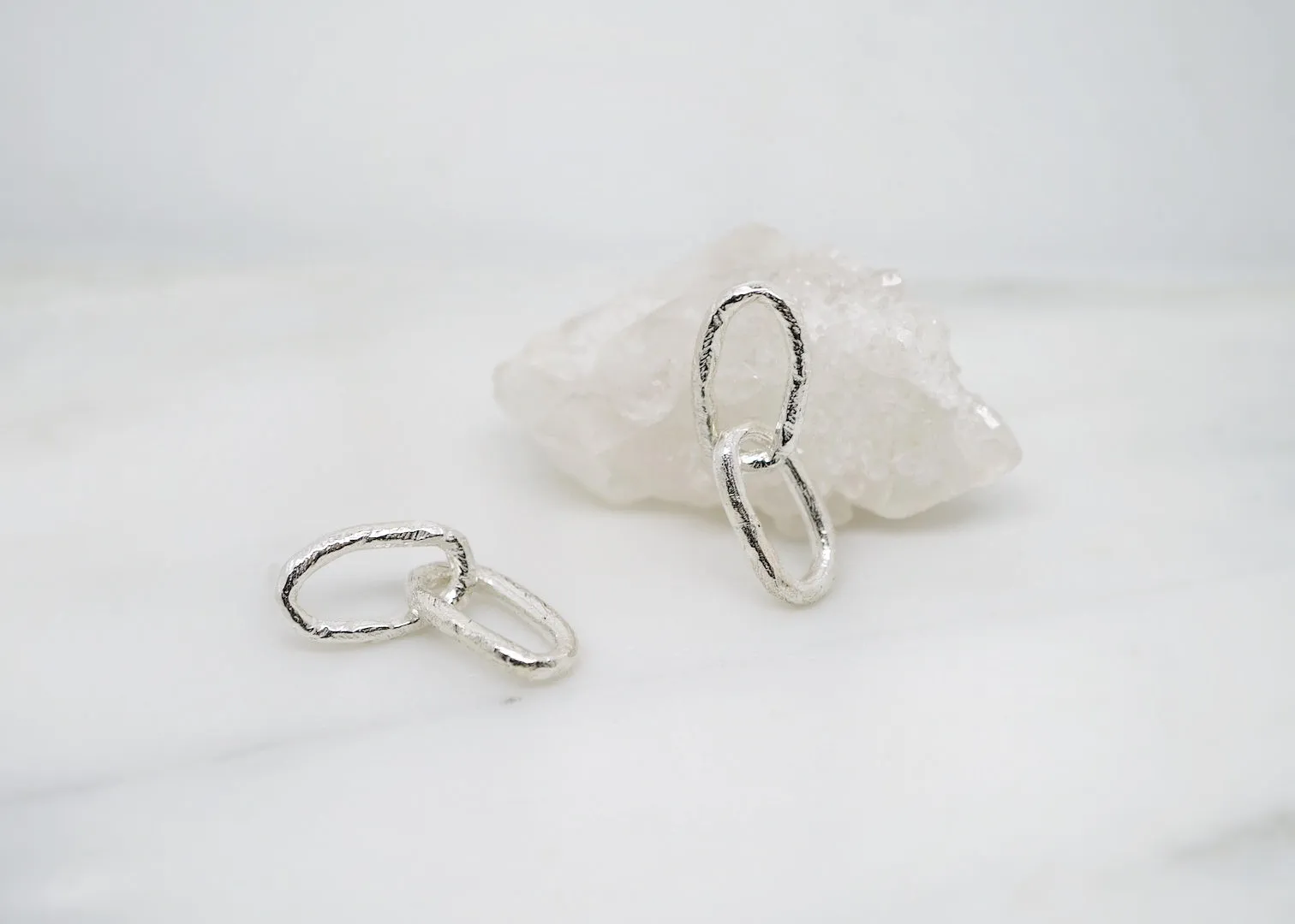 Bold chain earrings-double