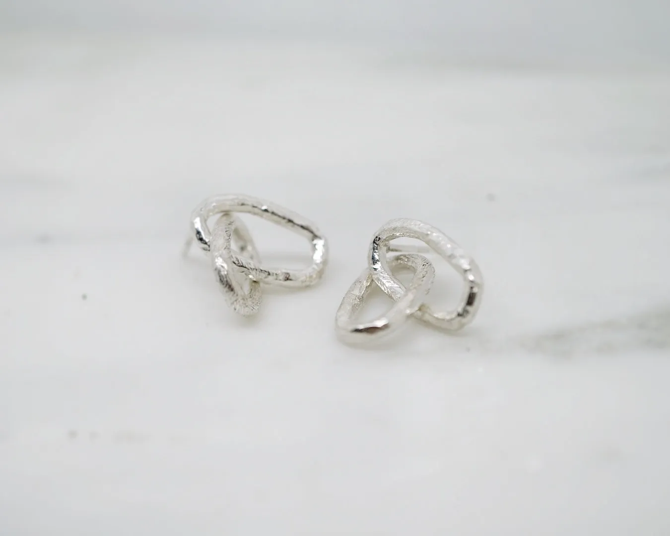 Bold chain earrings-double