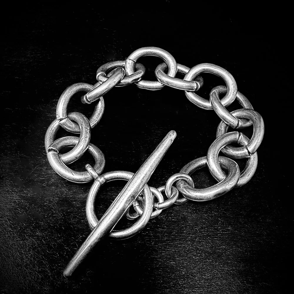Bold Chunky Sterling Silver Chain Link Bracelet