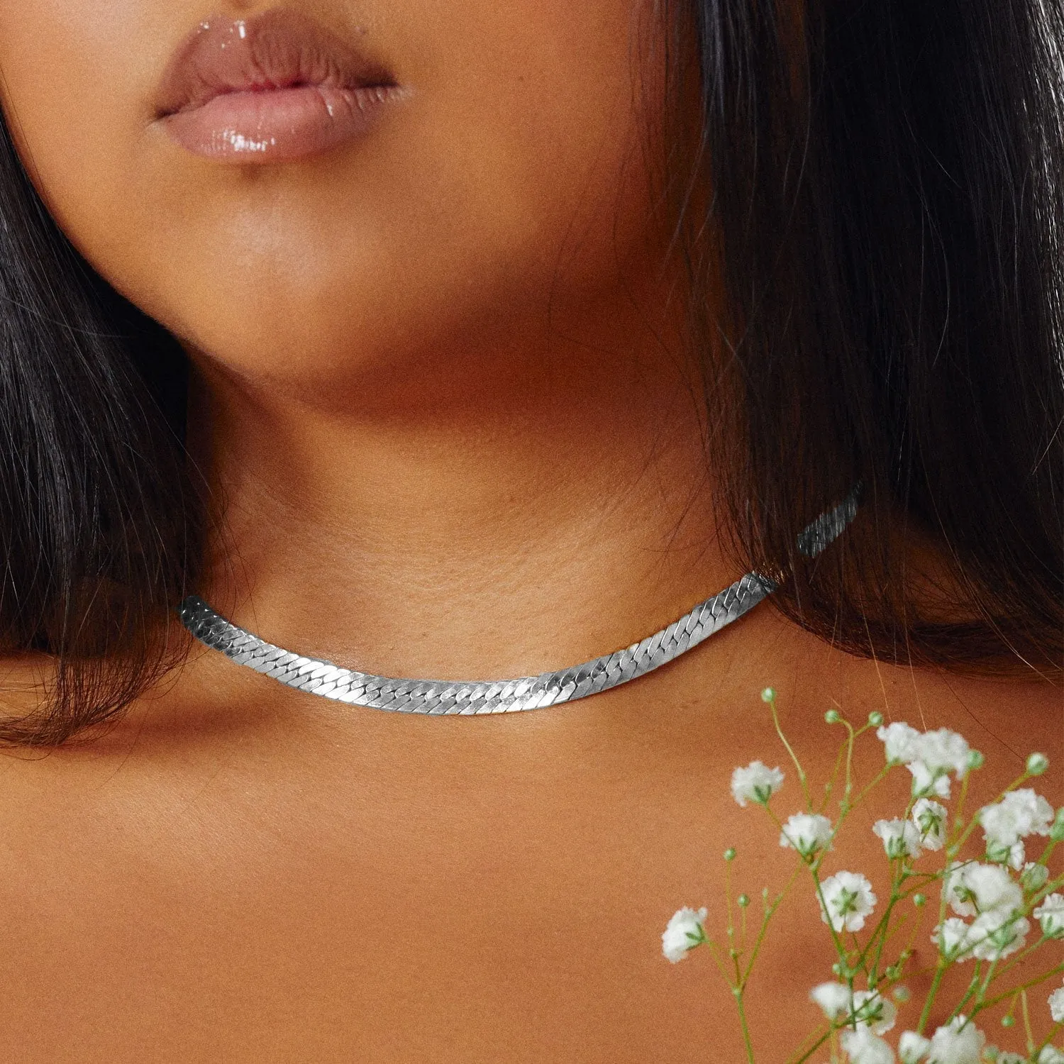 Bold Herringbone Chain Necklace