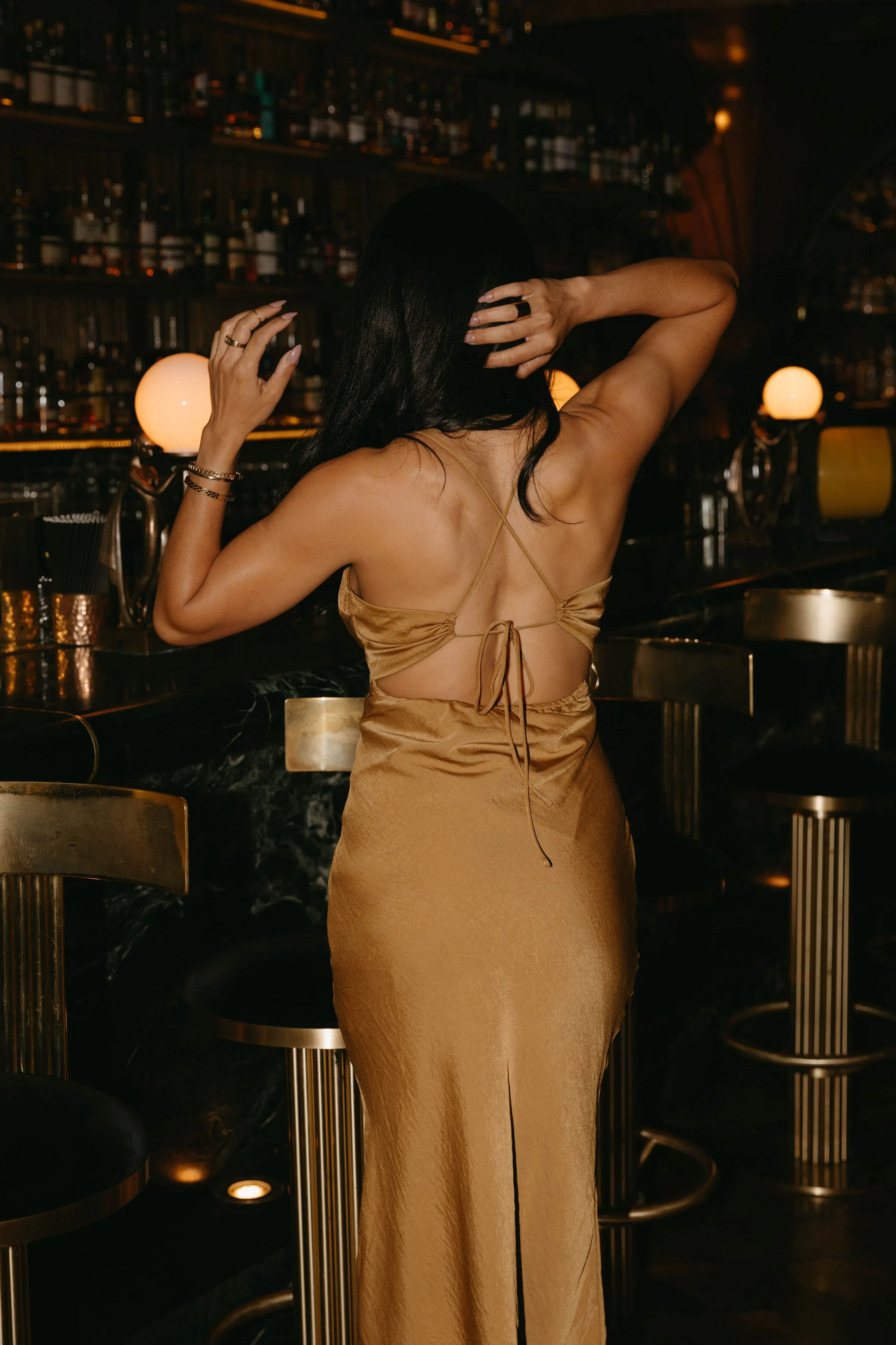 Borderline Midi Dress in Olive