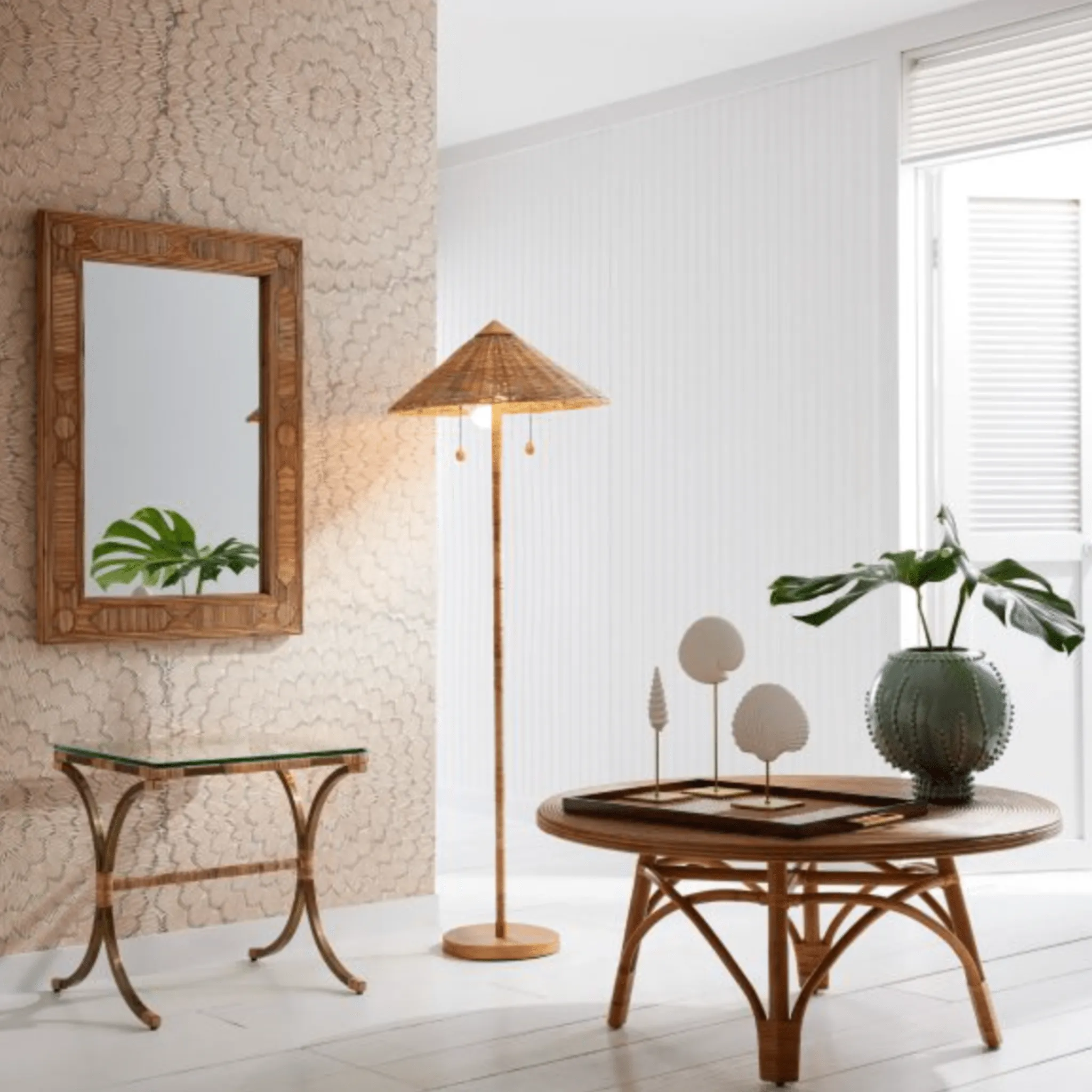 Bradley Wicker Rattan Floor Lamp