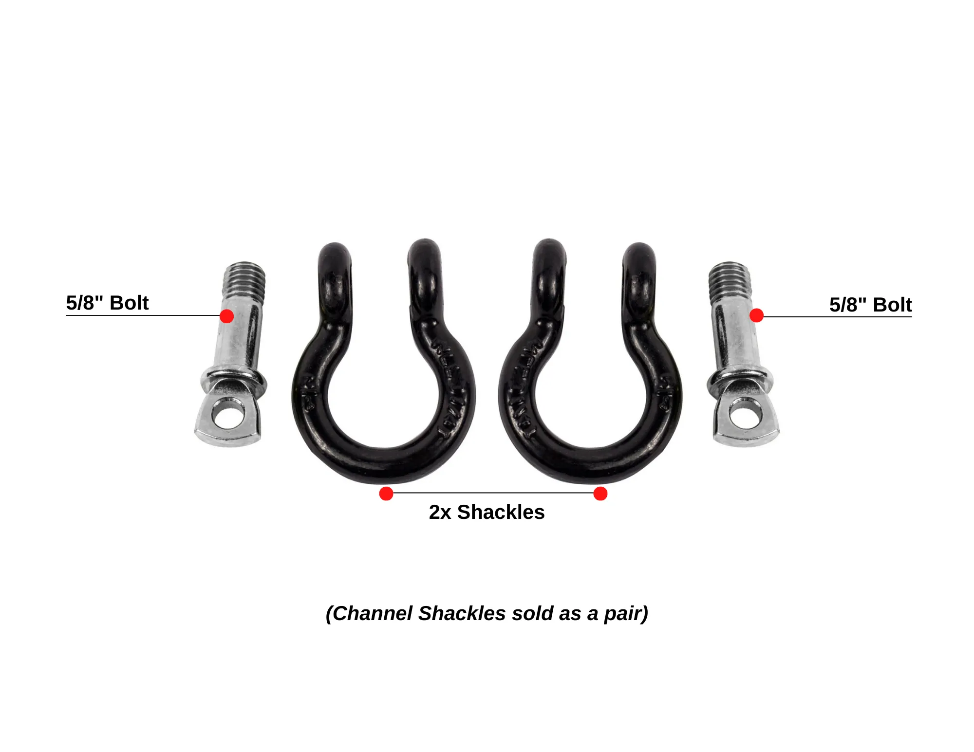BulletProof Channel Shackles for Safety Chains (Pair)