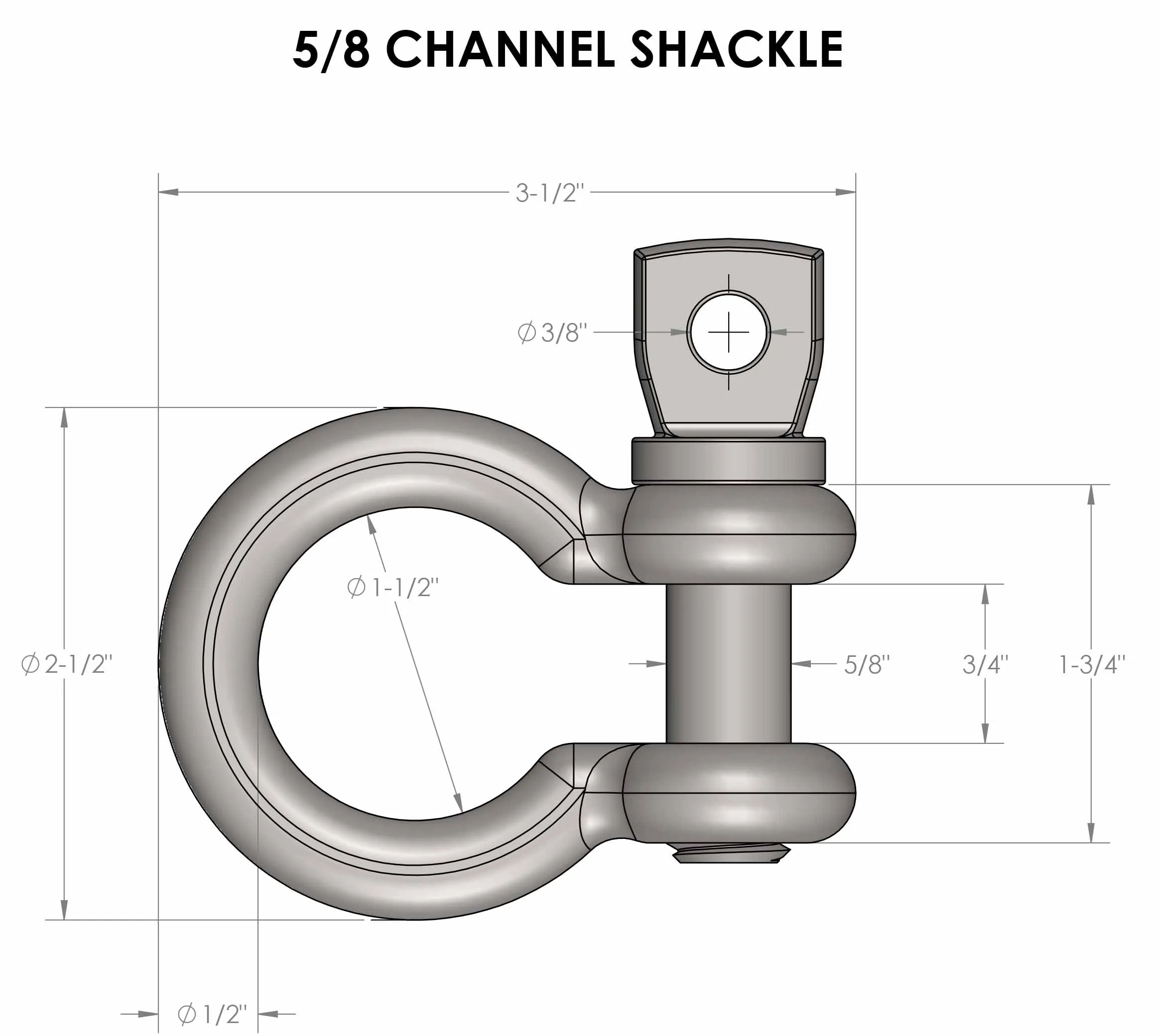 BulletProof Channel Shackles for Safety Chains (Pair)