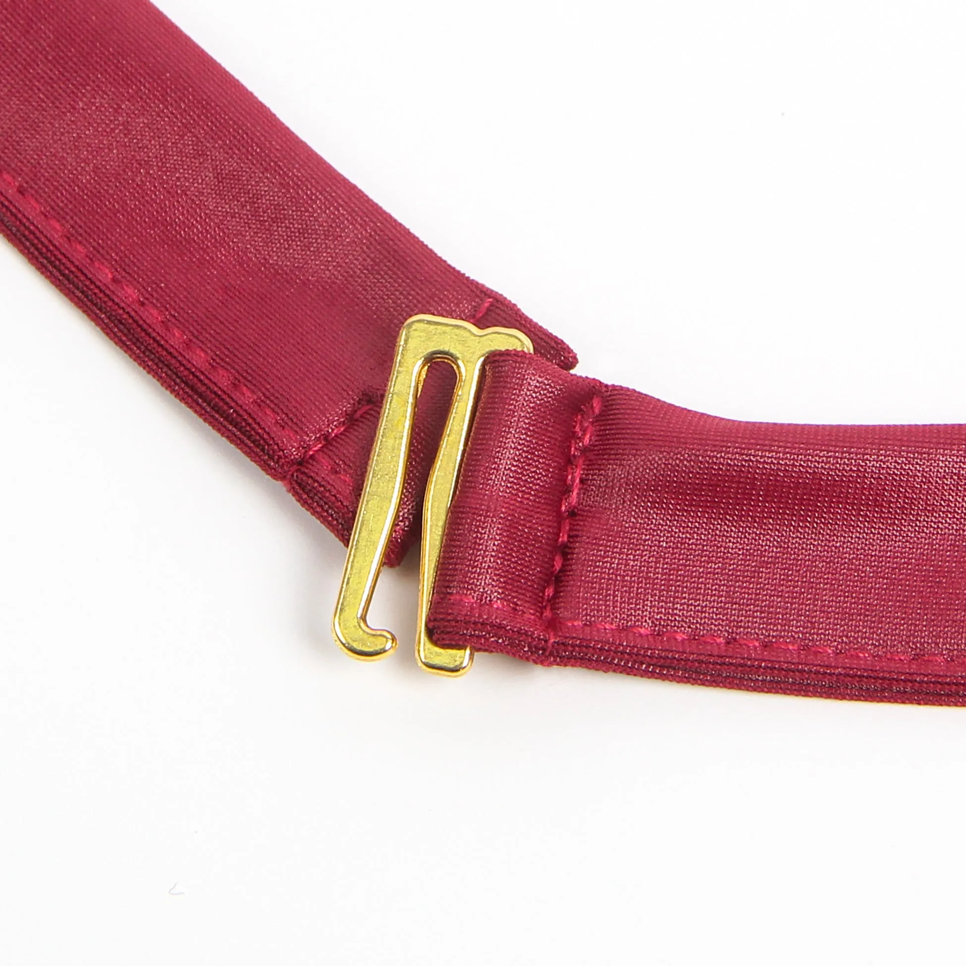 Burgundy Removable Chains Faux Leather Lace Sexy Lingerie Egypt