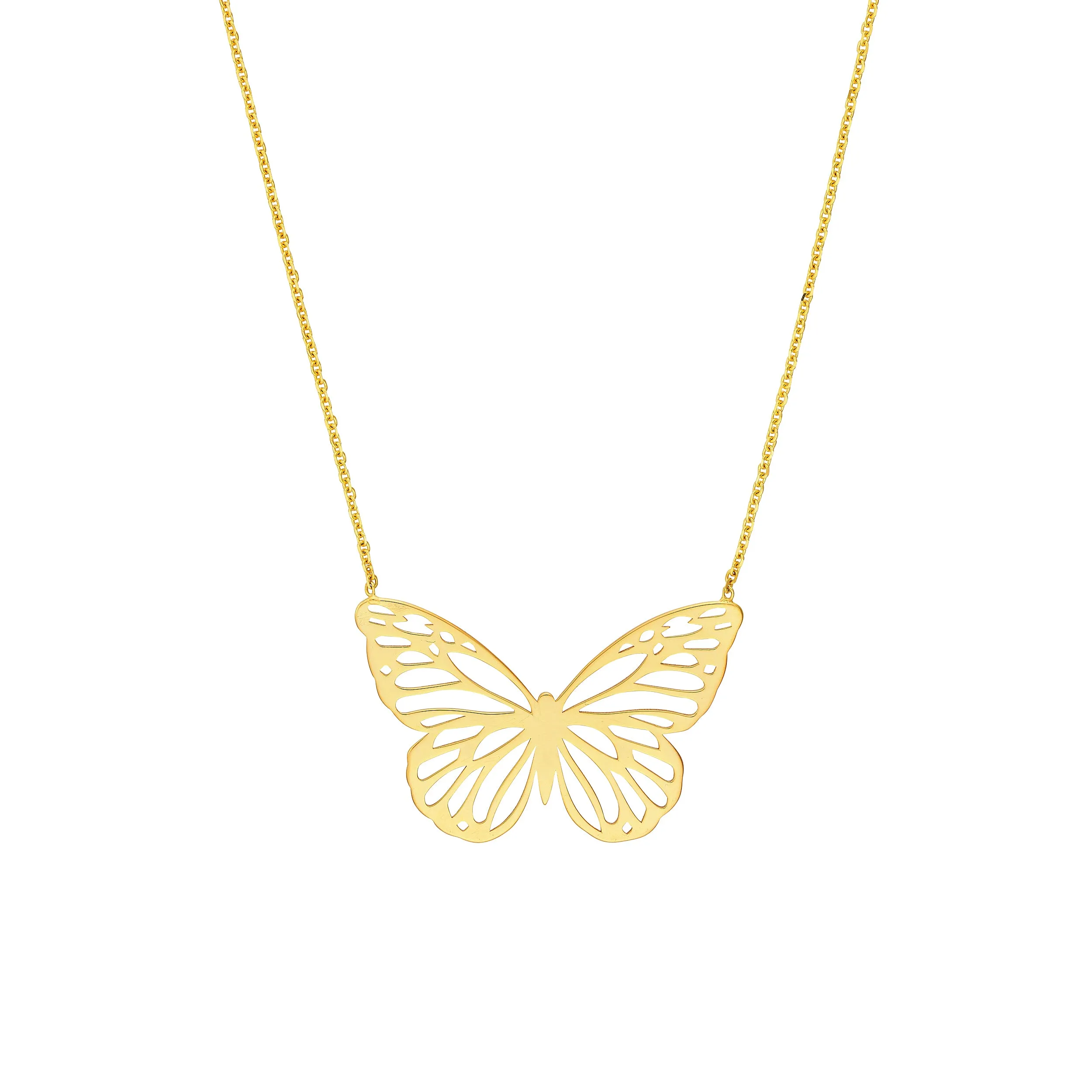 Butterfly Carving Pendant Necklace