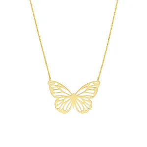 Butterfly Carving Pendant Necklace