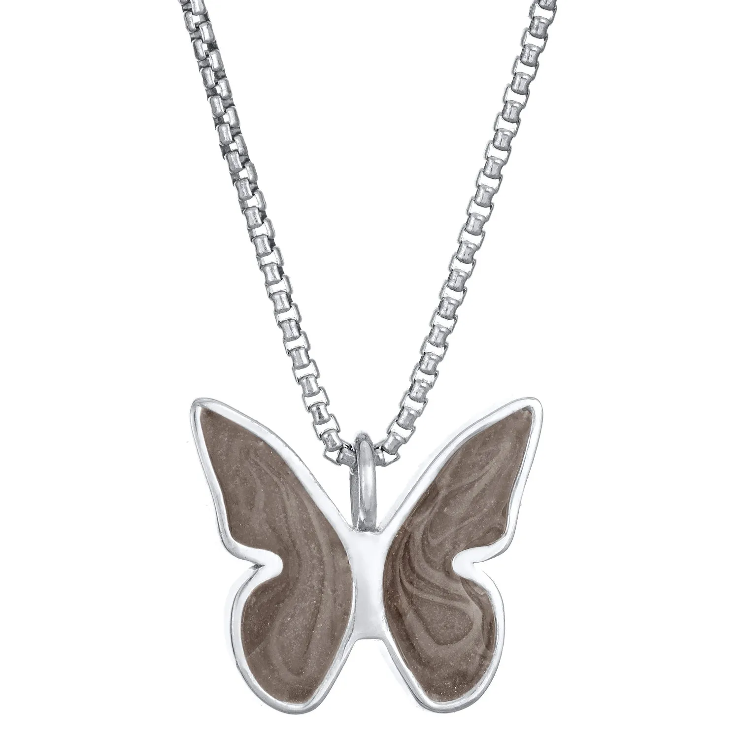 Butterfly Cremation Necklace in 14K White Gold