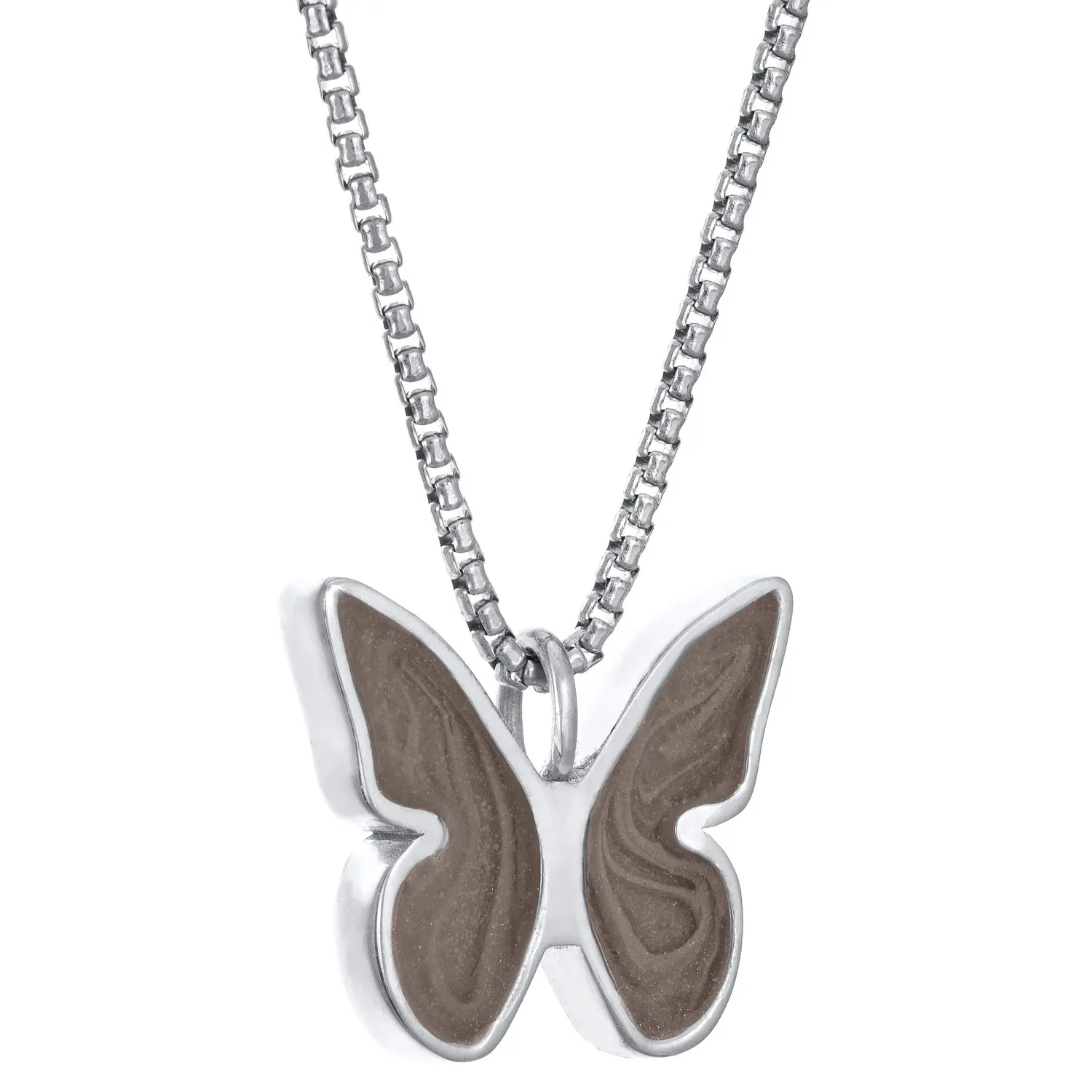 Butterfly Cremation Necklace in 14K White Gold