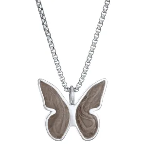 Butterfly Cremation Necklace in 14K White Gold