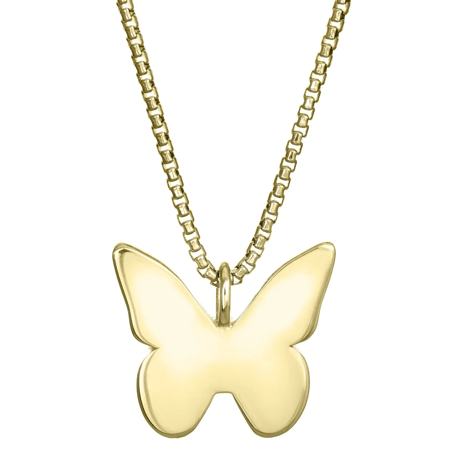 Butterfly Cremation Necklace in 14K Yellow Gold