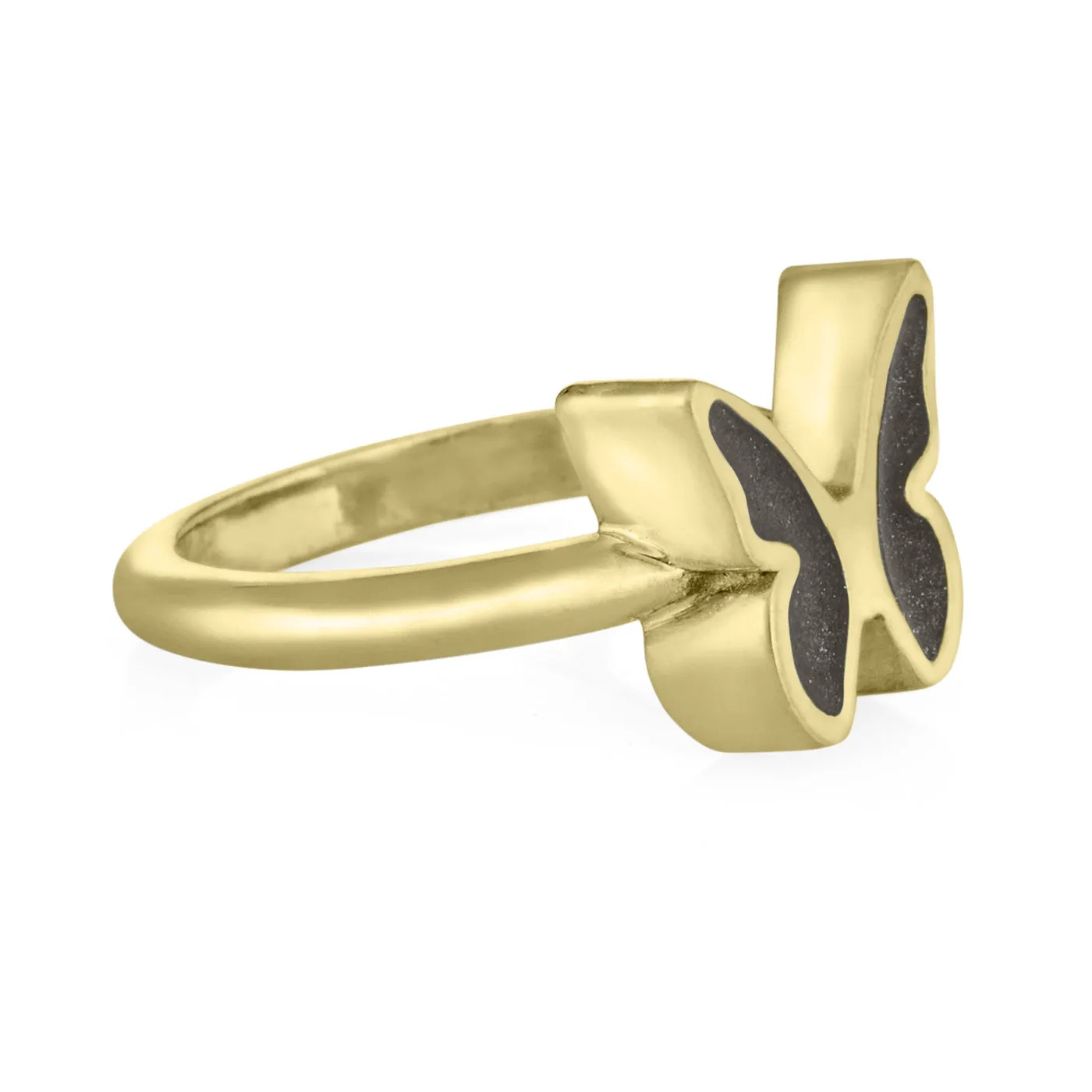 Butterfly Cremation Ring in 14K Yellow Gold
