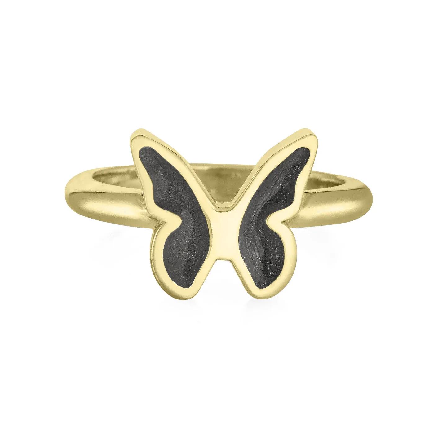 Butterfly Cremation Ring in 14K Yellow Gold