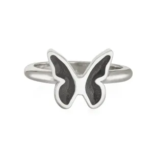 Butterfly Cremation Ring in Sterling Silver
