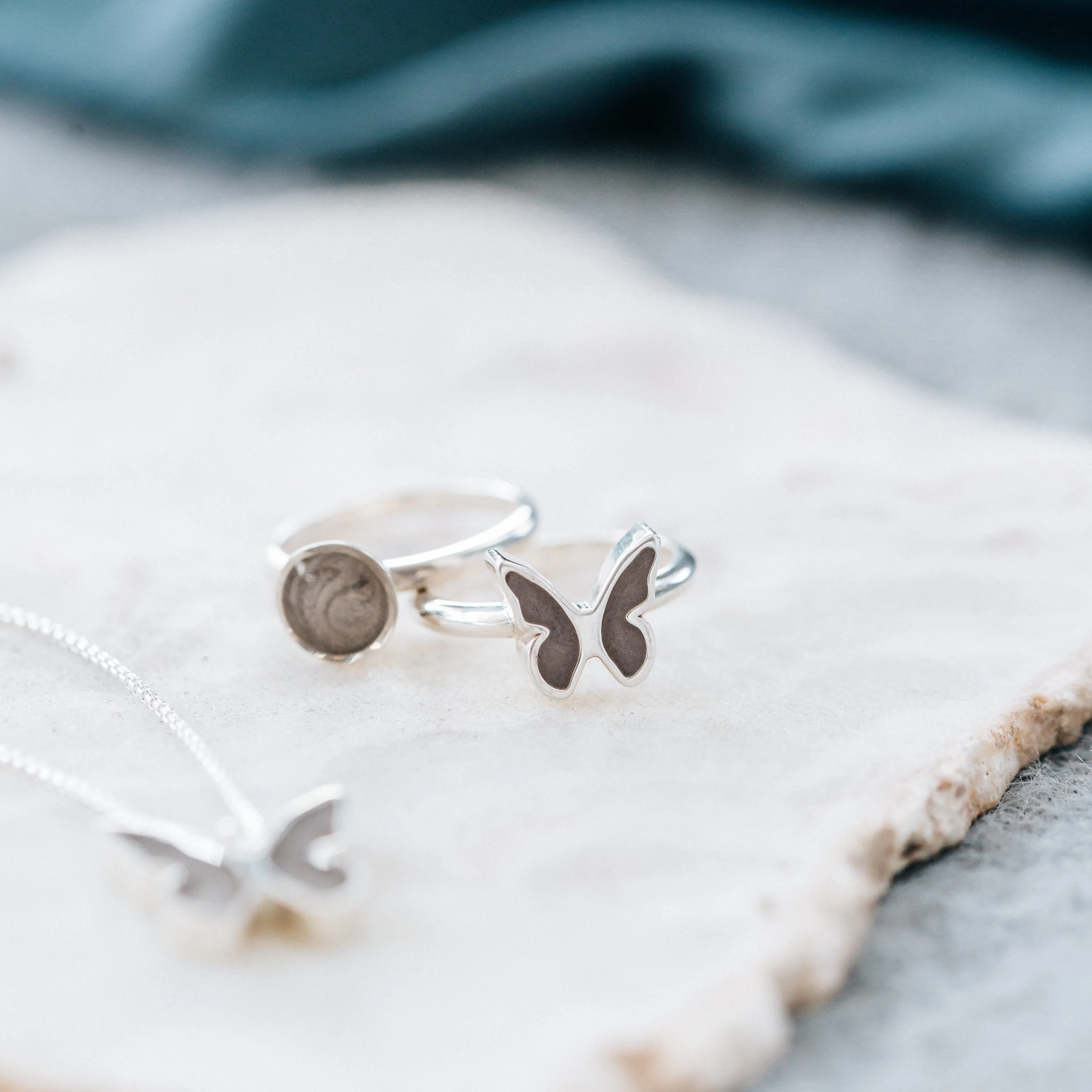 Butterfly Cremation Ring in Sterling Silver