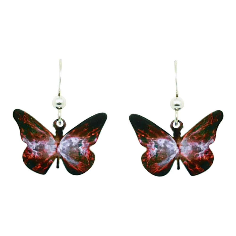 Butterfly Emerges Earrings, sterling silver French hooks, Item# 1944