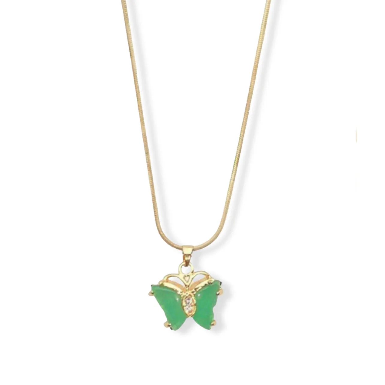 BUTTERFLY GREEN JADE MINI necklace