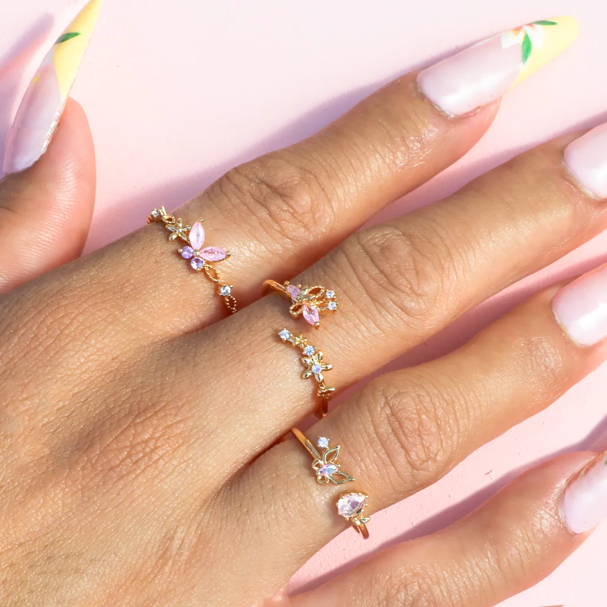 Butterfly Meets Gem Ring