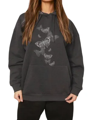 Butterfly Serenity Dropped Shoulder Hoodie