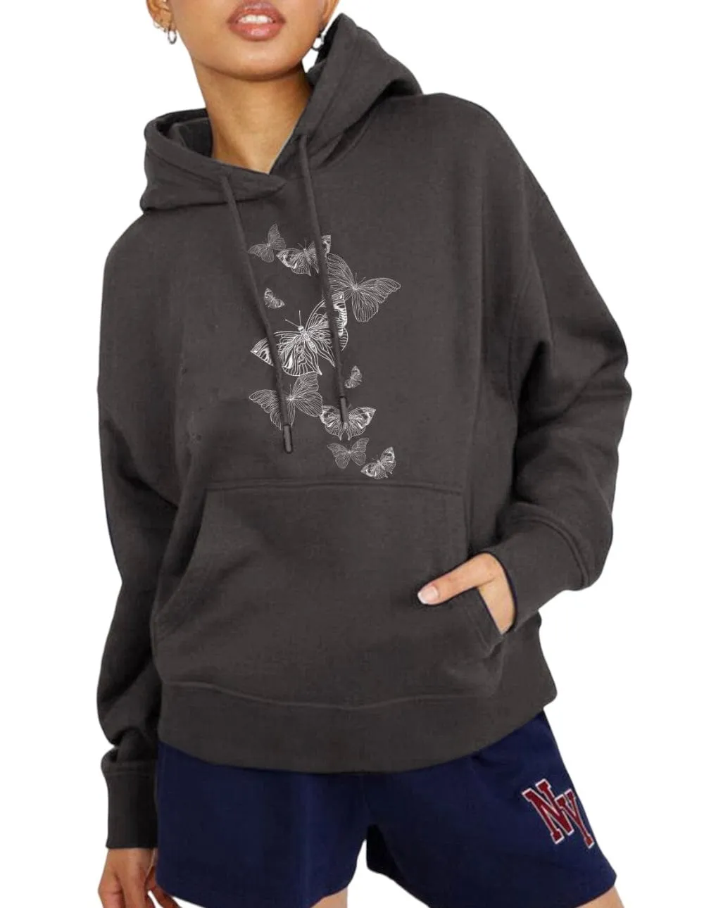 Butterfly Serenity Dropped Shoulder Hoodie