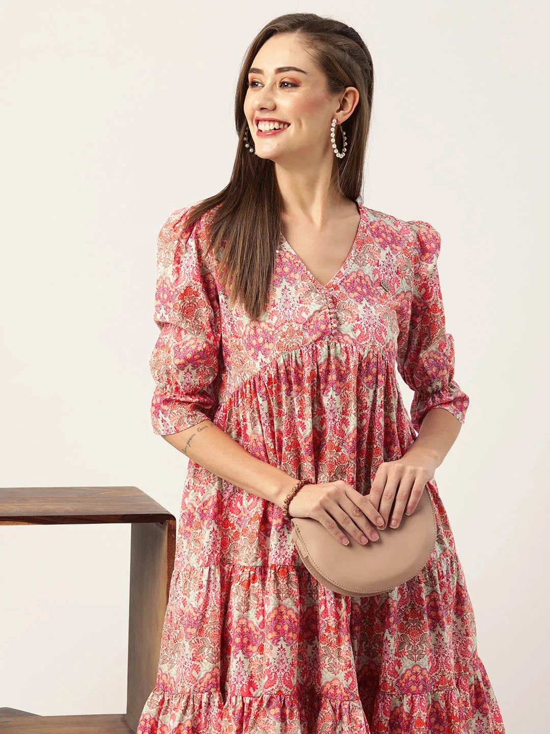 Buy Multi Comfort Fit Cotton Ethnic Dress for Women Online - Zola