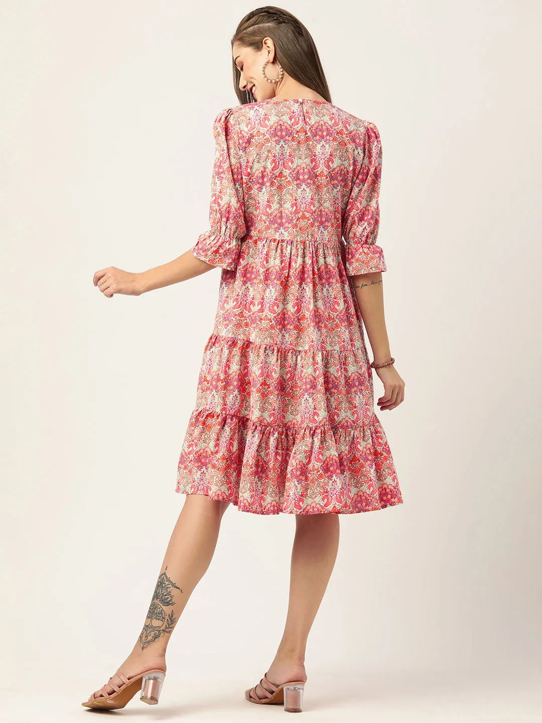 Buy Multi Comfort Fit Cotton Ethnic Dress for Women Online - Zola