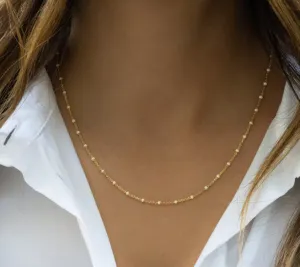 Candy Chain Enamel Steel Chain Necklace: White NON TARNISH