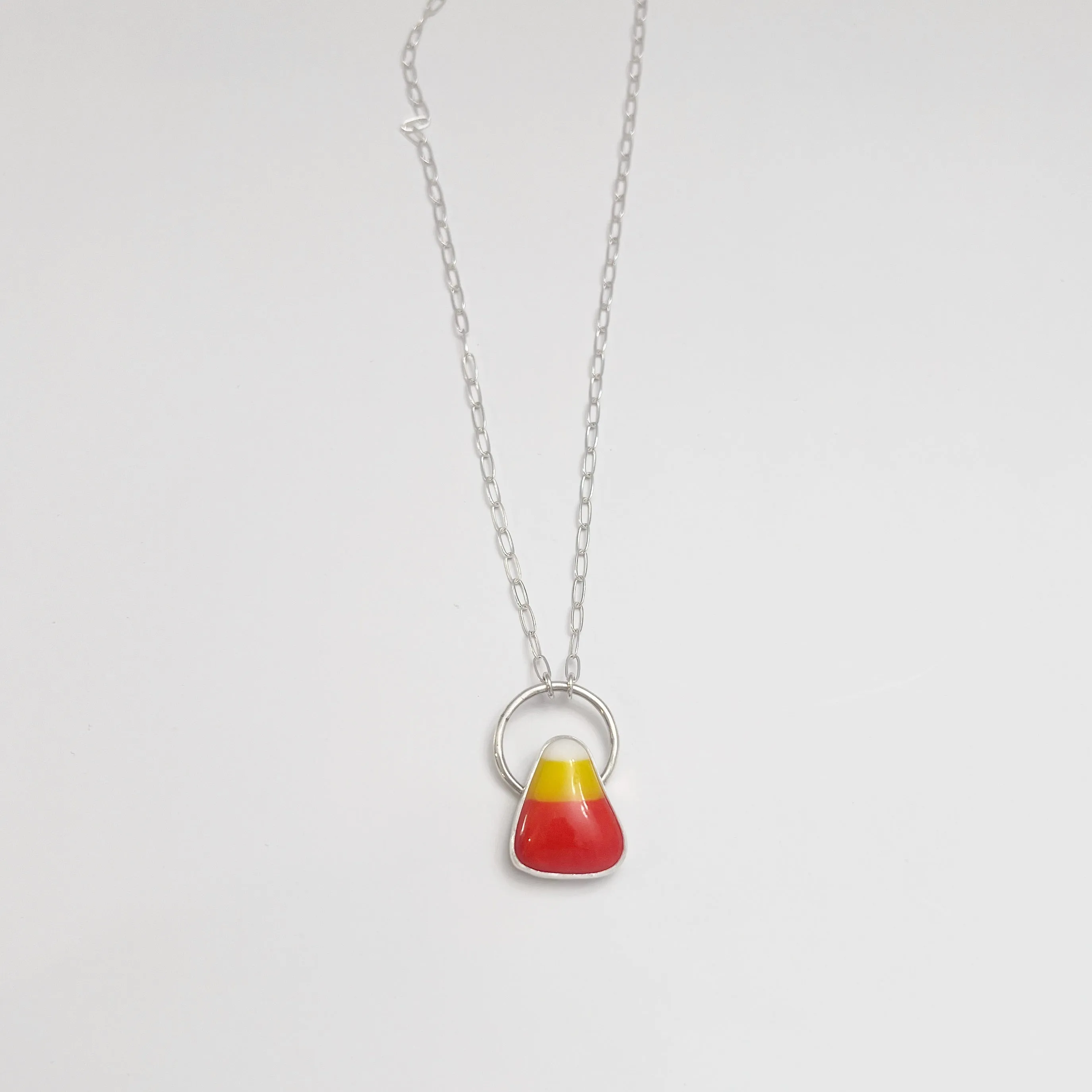 Candy Corn Necklace in Sterling Silver / Ready to Ship