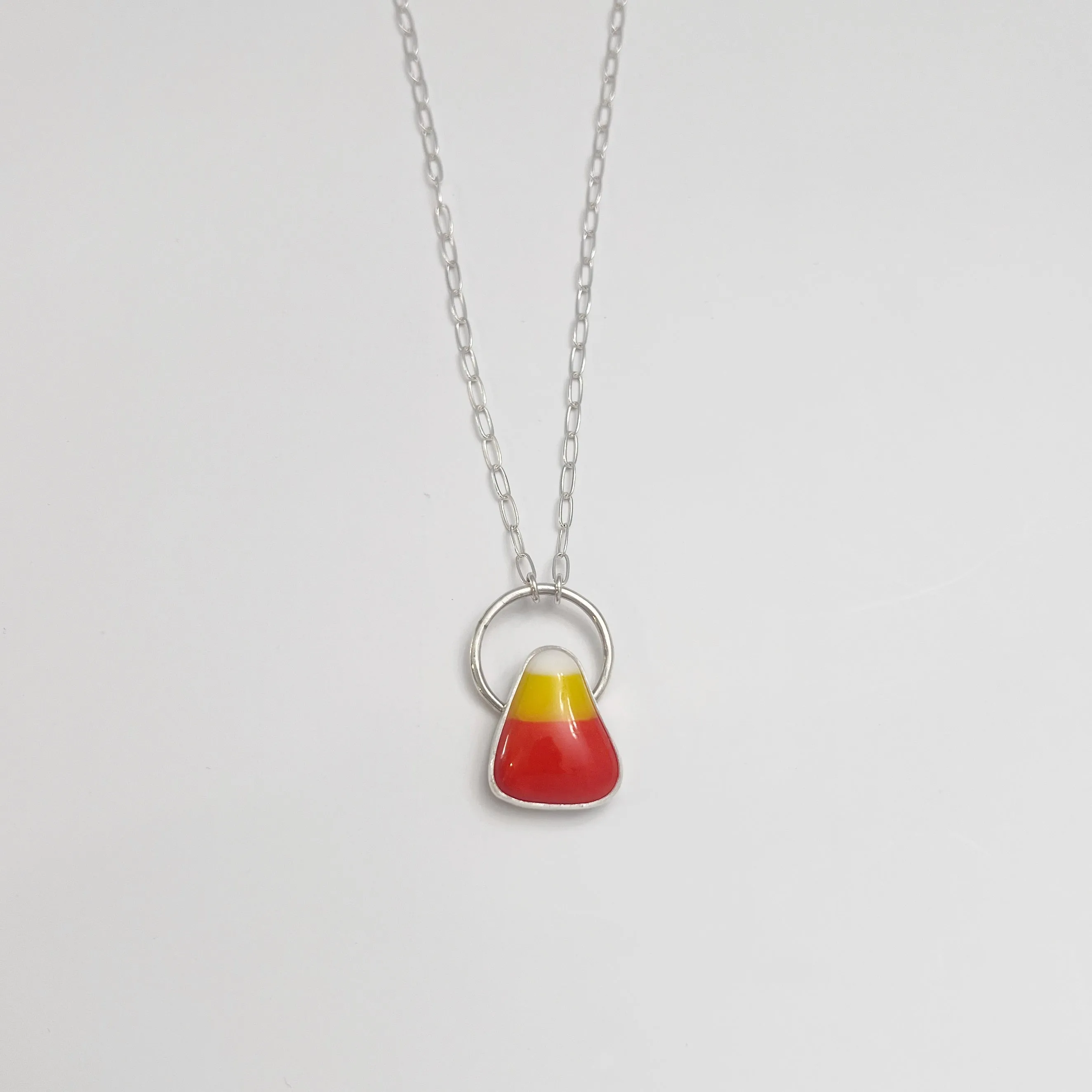 Candy Corn Necklace in Sterling Silver / Ready to Ship