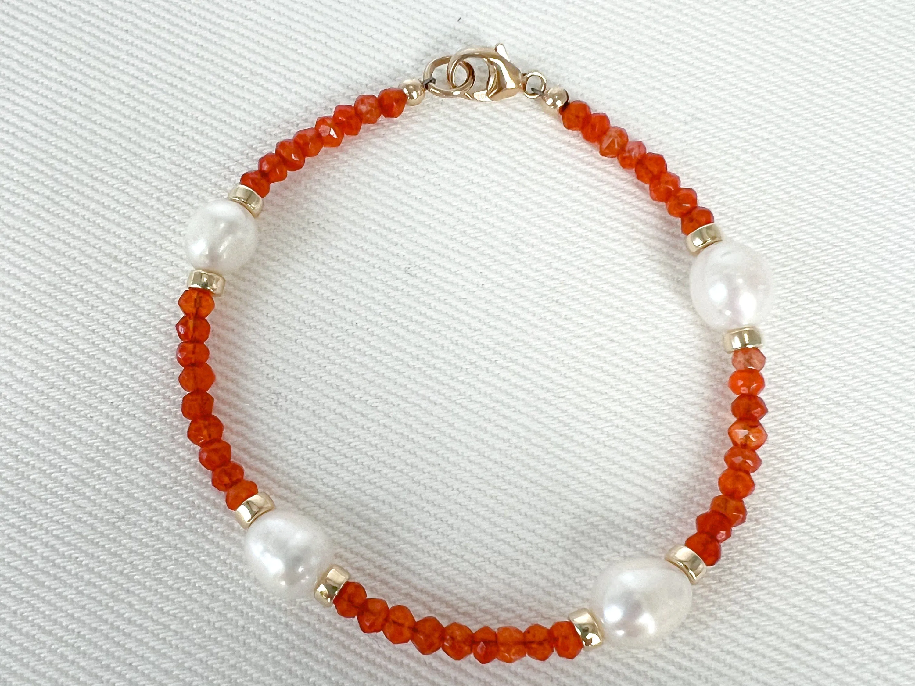 Carnelian and Pearl Bracelet