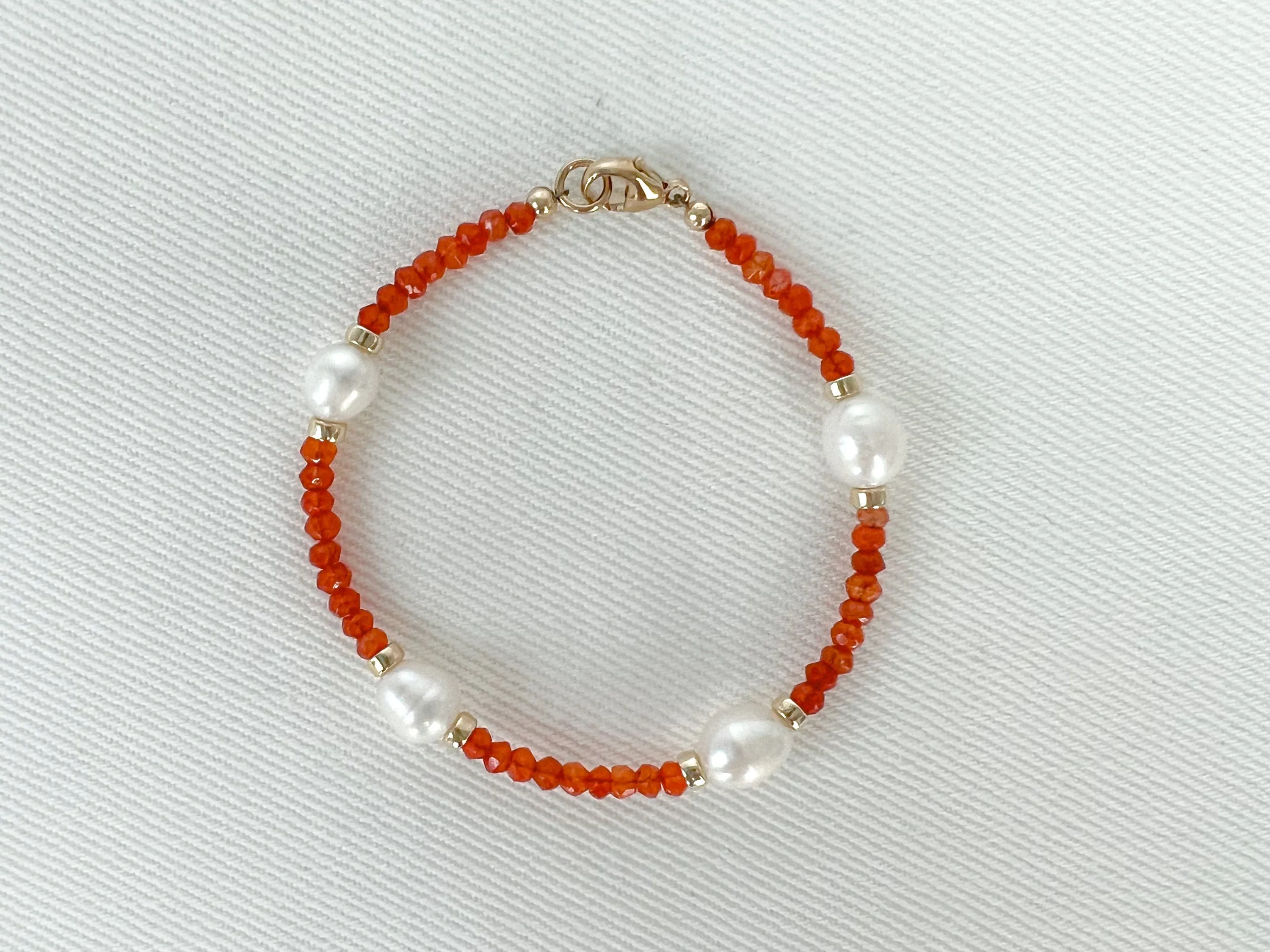 Carnelian and Pearl Bracelet