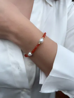 Carnelian and Pearl Bracelet