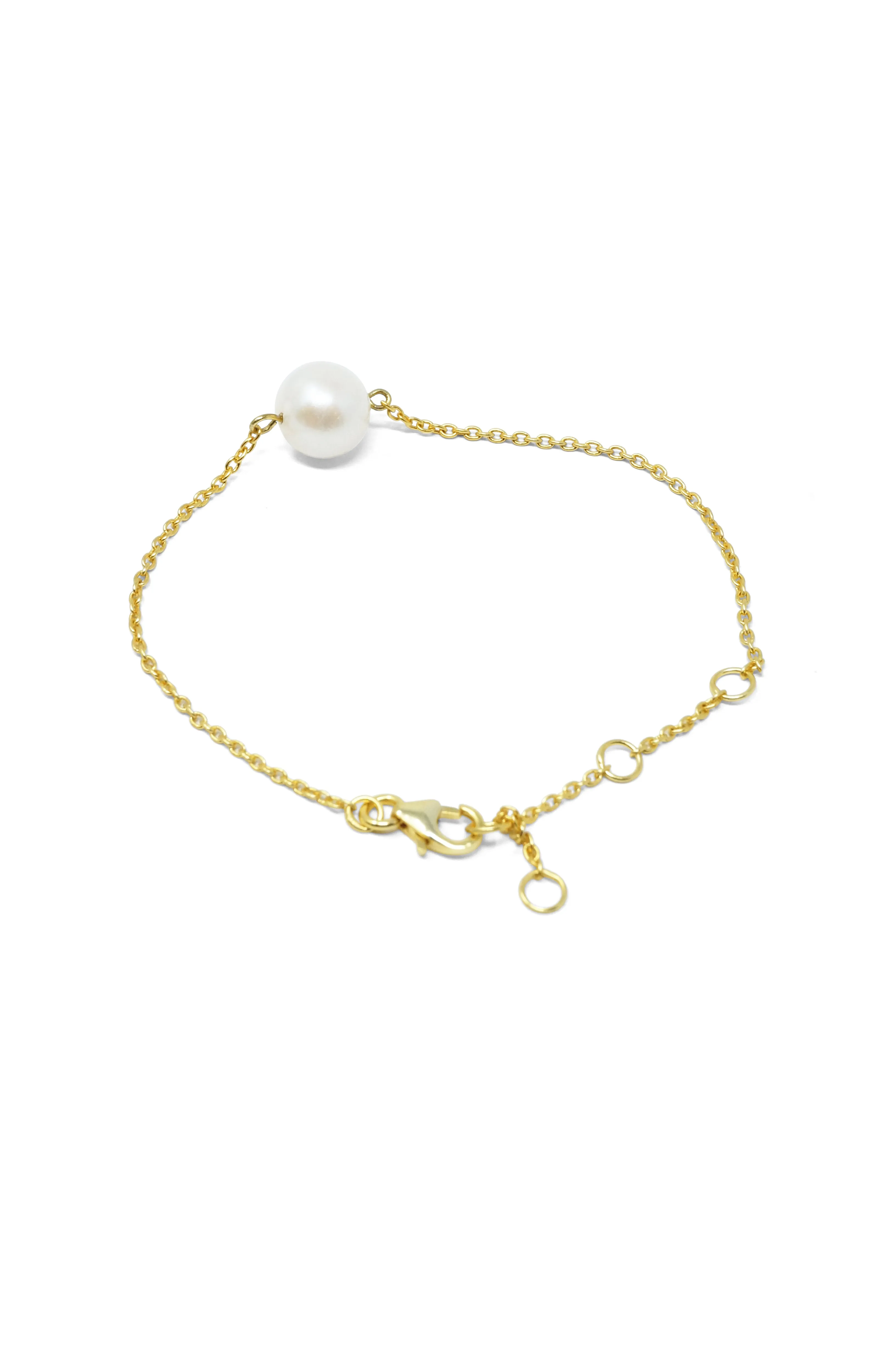 Carry Me Everywhere Pearl Blush Chain Gold Plated Sterling Silver Bracelet