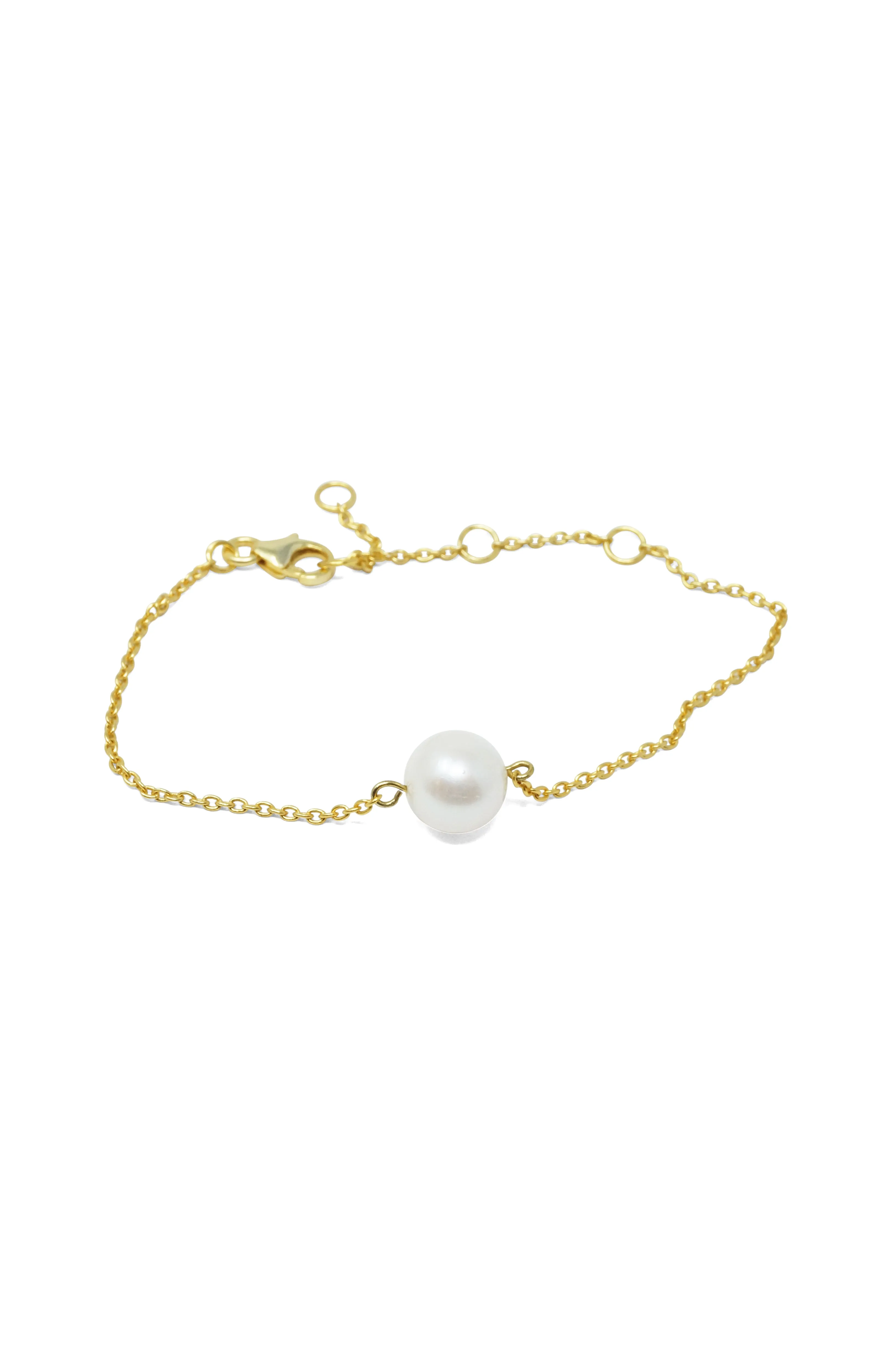 Carry Me Everywhere Pearl Blush Chain Gold Plated Sterling Silver Bracelet
