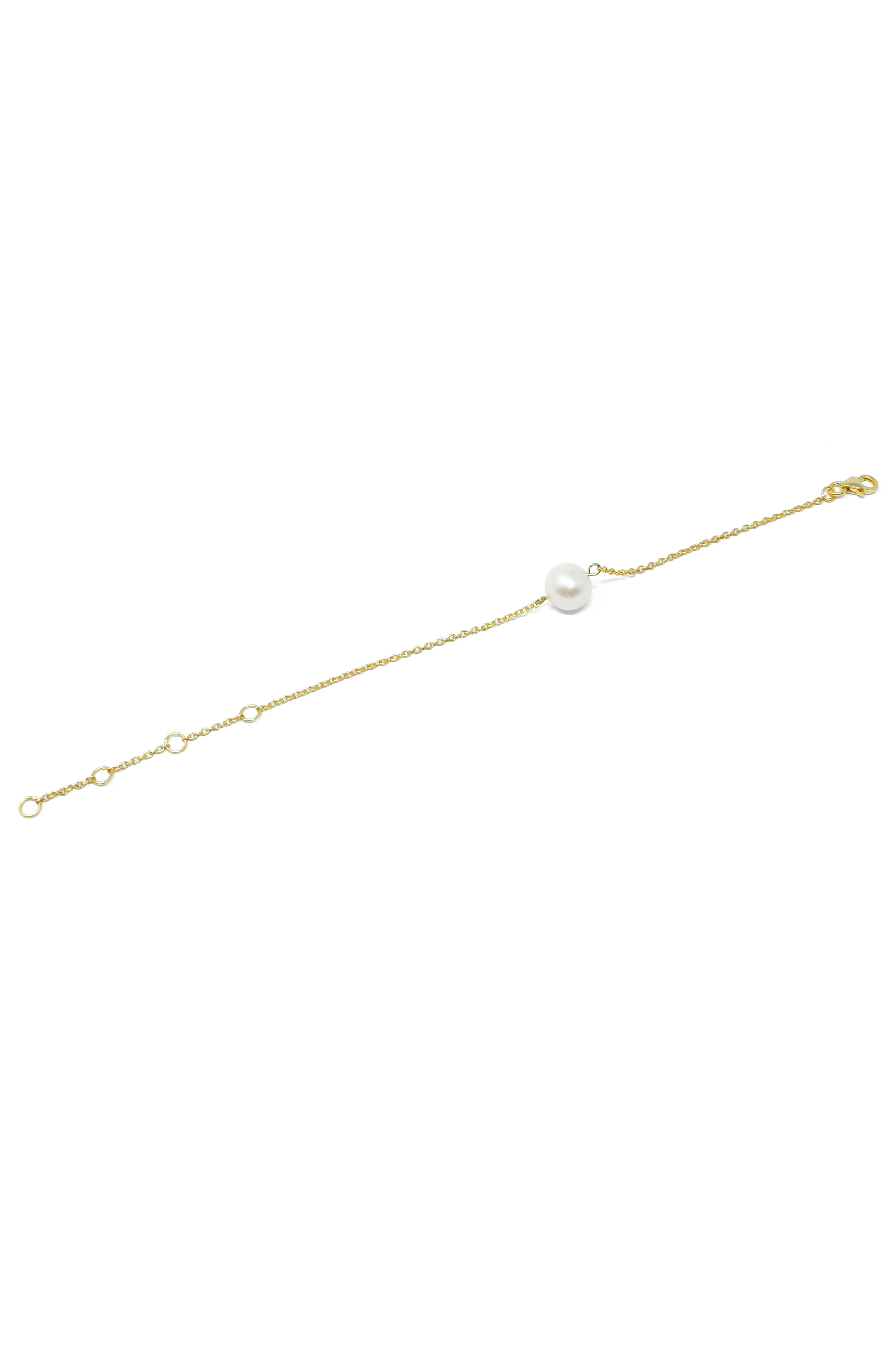 Carry Me Everywhere Pearl Blush Chain Gold Plated Sterling Silver Bracelet