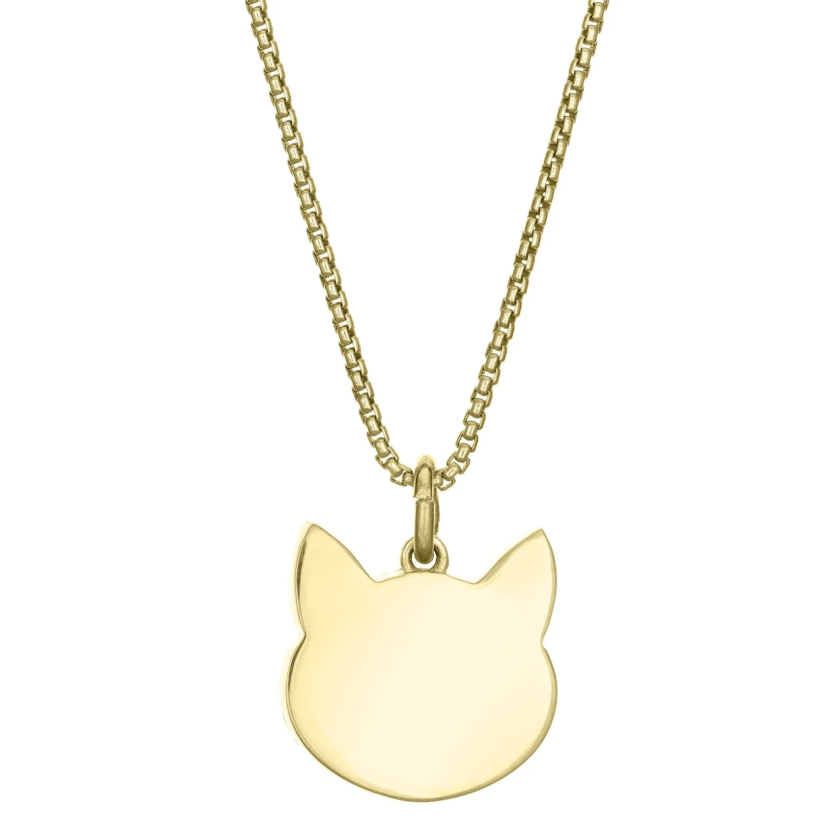 Cat Cremation Necklace in 14K Yellow Gold