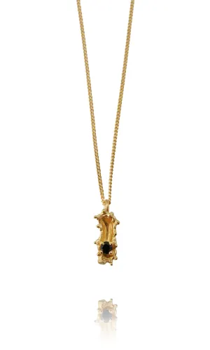 Caterpillar Necklace Petit Gold  with Spinel