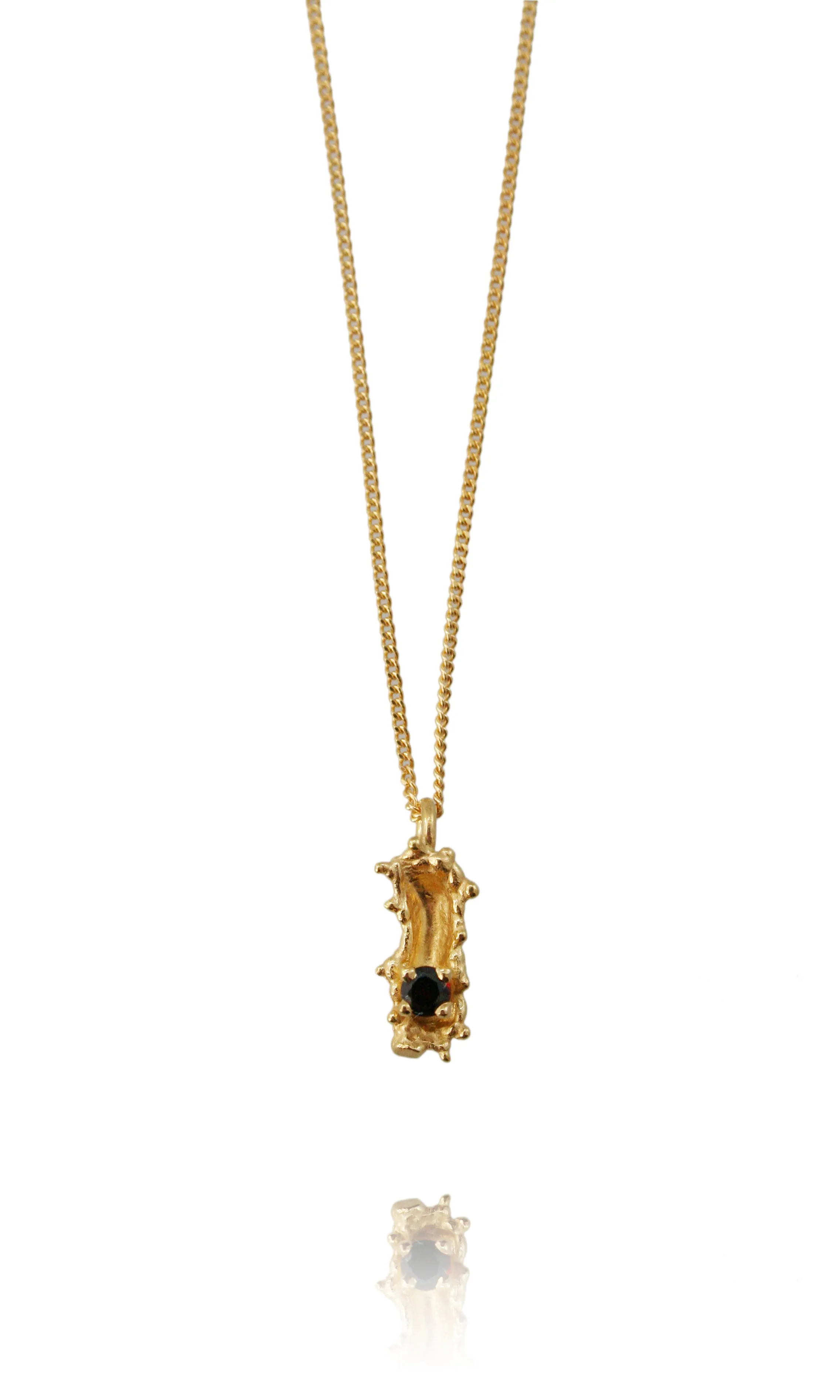 Caterpillar Necklace Petit Gold  with Spinel