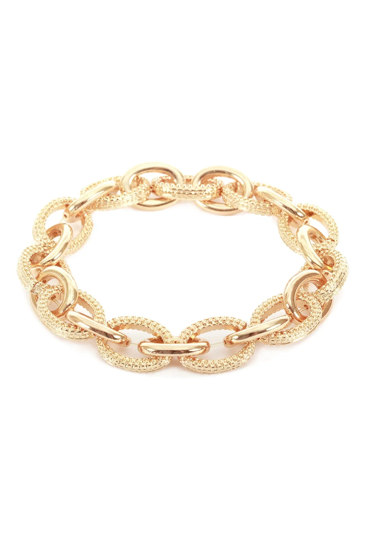 CAVIAR TEXTURED METAL LINK CHAIN BRACELET