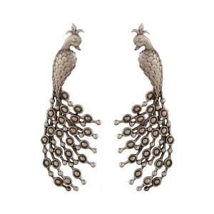 Celebration Of Peacock Silver Earrings